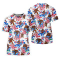 American Flag Patriotic Pride Funny Bigfoot Hawaiian Golf Shirt, 250th Anniversary Golf Shirts For Men