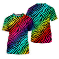 Rainbow Gradient LGBT Support Zebra Pattern Golf Tops For Men, Pride Month Golf Shirts For Men