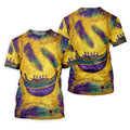 Mardi Gras Day Gradient Art Feather Print Retro Men's Golf Polo Shirt Golf Shirts For Men