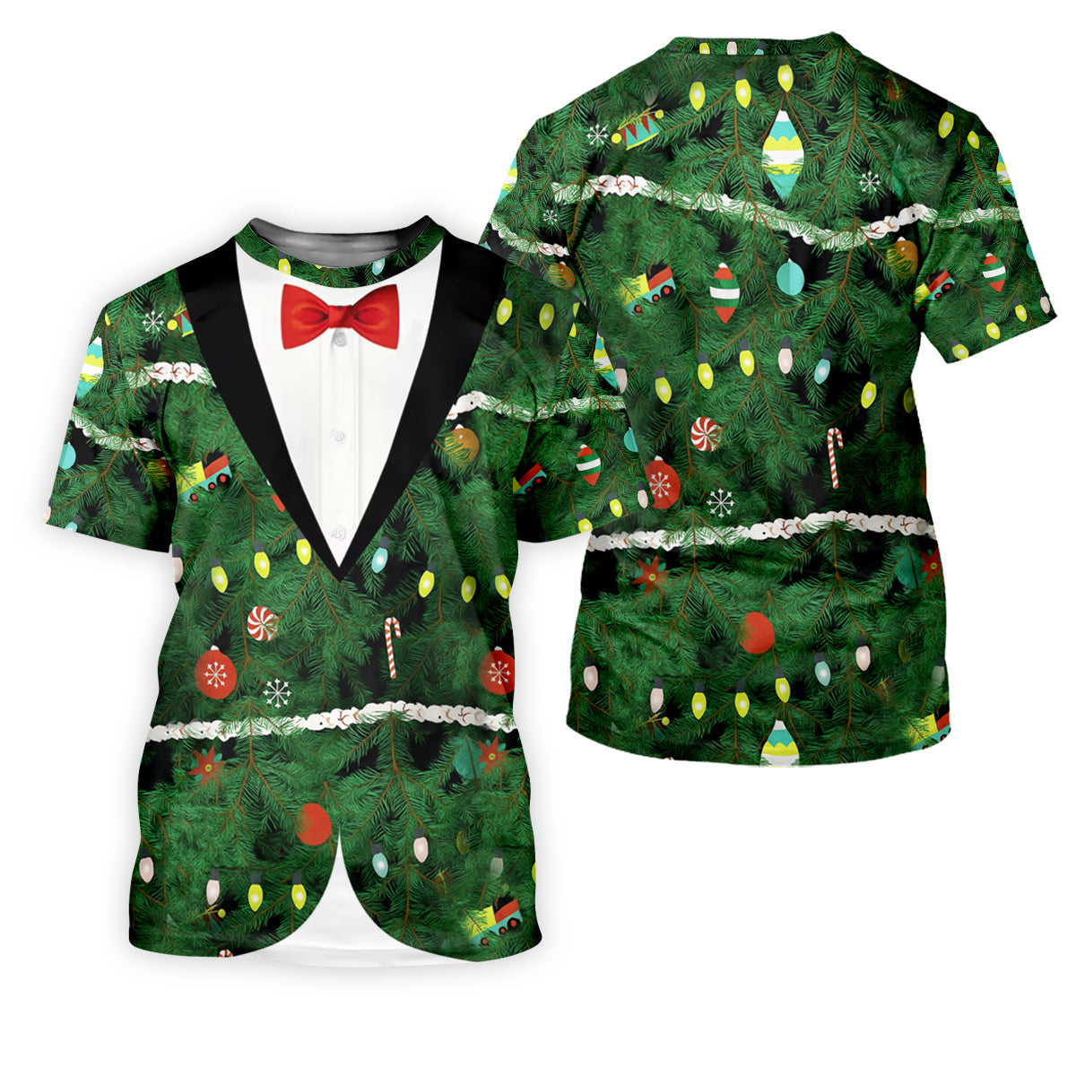 Christmas Tree Needles Green Festive Men's Golf Polo Shirts, Christmas Golf Shirt, Golf Gift For Men