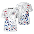 United States Of America 250 Anniversary Patriotic 4th Of July Golf Shirt, Red Blue Stars Golf Shirts For Men