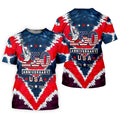 250th Anniversary Red White Blue Tie Dye Print Patriotic Golf Shirt, 4th Of July Golf Shirts For Men