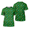 Funny Christmas Characters Golf Pose Green Golf Shirt, Christmas Golf Shirt, Polo ShirtFor Men