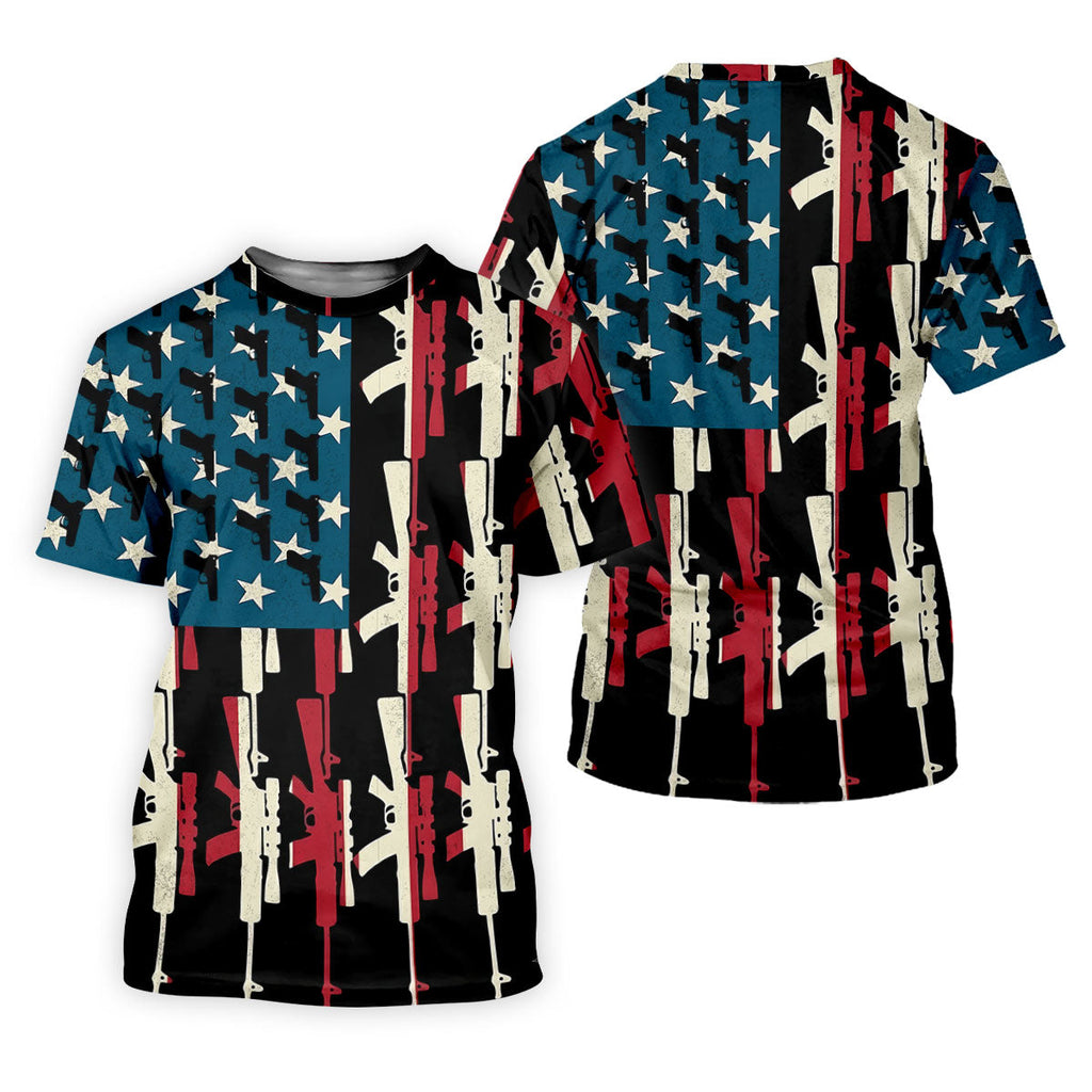 American Flag Pattern Army Theme Patriotic Golf Shirt, 250th Anniversary Golf Shirts For Men, Polo Shirts For Men