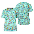 90s Dice Memphis Style Light Mint Green Cute Golf Shirt, Polo Shirts For Men, Golf Shirts For Men
