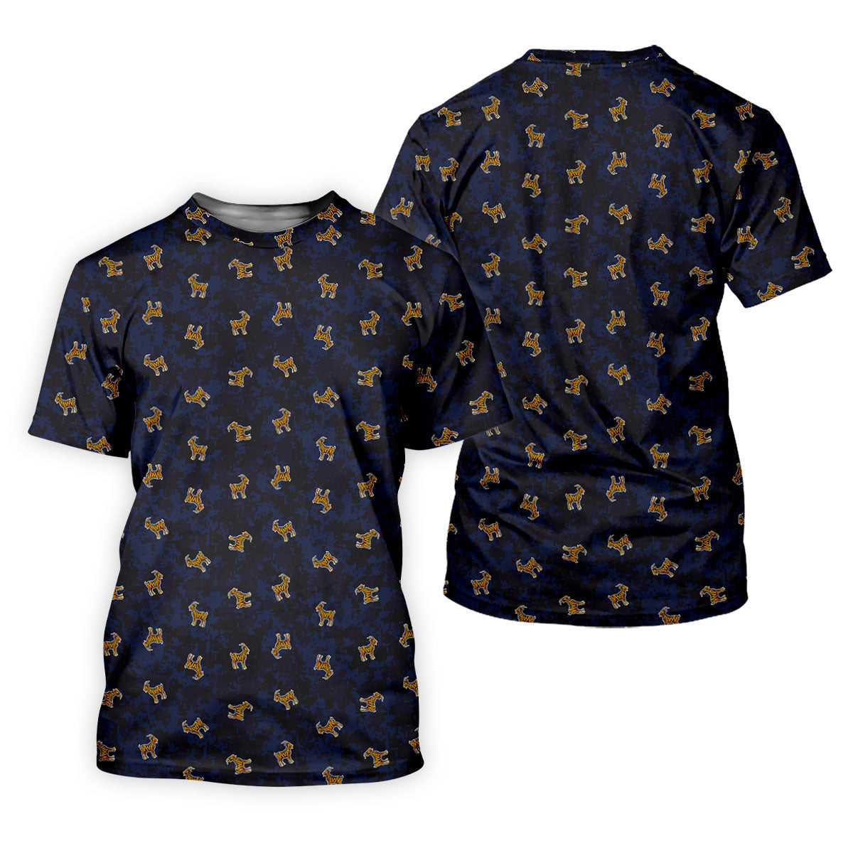 Tiger Goat Digital Camouflage Funny Golf Shirt, Polo Shirts For Men, Golf Shirts For Men