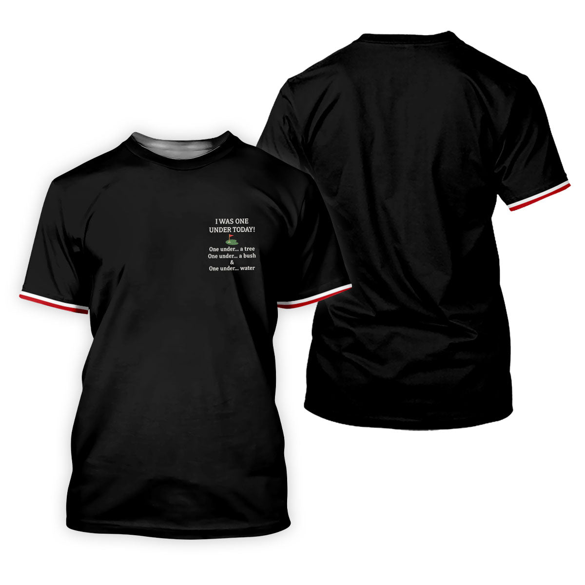 I Was One Under Today Black Golf Shirt, Funny Golf Shirt, Golf Shirts For Men, Polo Shirts For Men