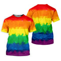 LGBT Rainbow Pride Month Celebrate Tie-Dye Print Golf Tops For Men, Pride Colors Golf Shirts For Men
