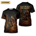 A Killer Day For Fishing Custom Halloween UPF Shirt, Funny Fishing Shirt, Fishing Shirts For Men