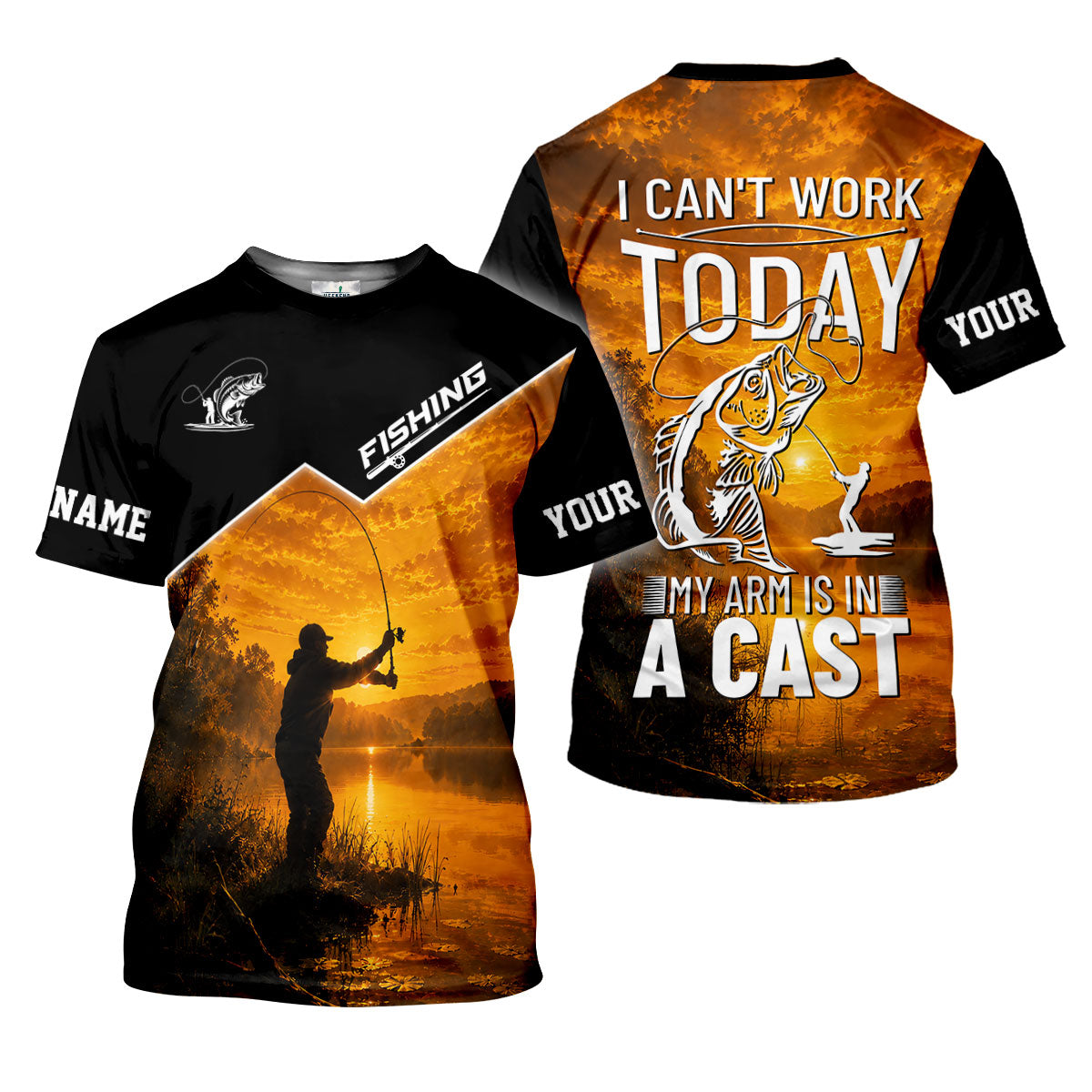 I Cant Work Today My Arm Is In A Cast UPF Shirt, Fishing Shirt For Men, Bass Fishing Shirt