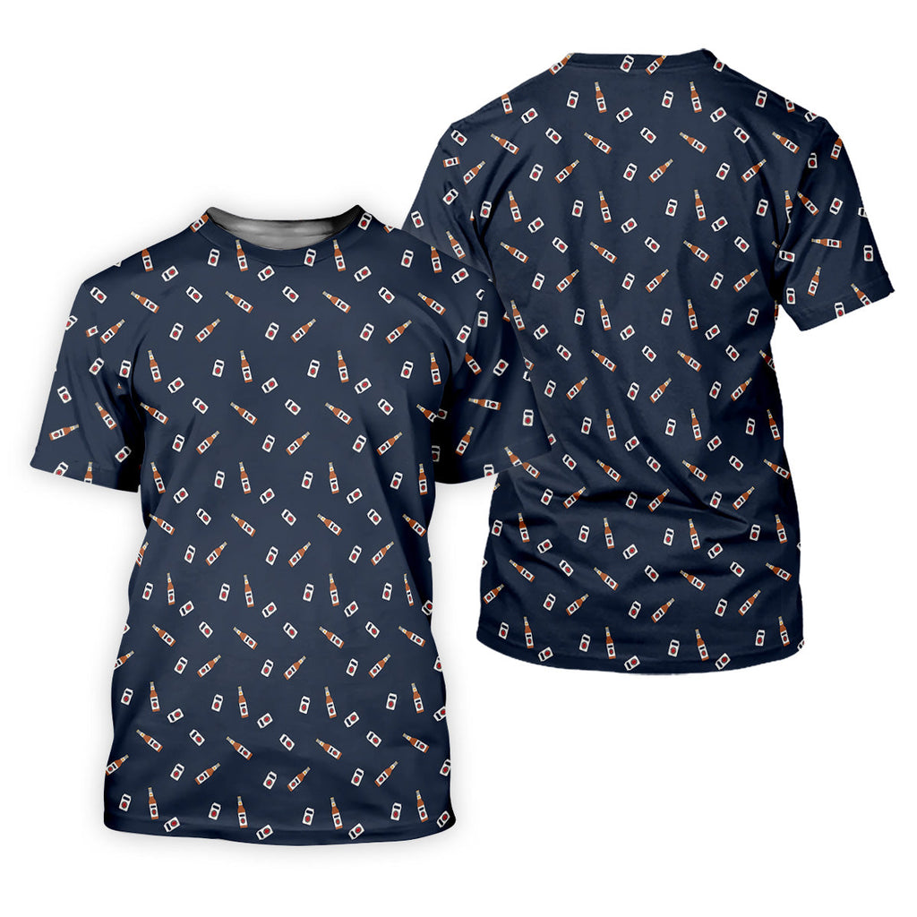 Beer Bottle Vs Can Seamless Pattern Golf Tops For Men, Golf And Beer Golf Shirts For Men