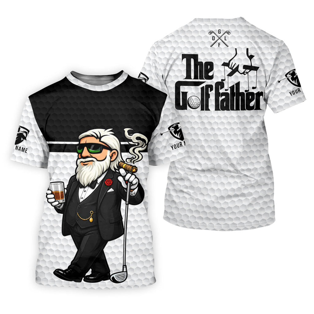 The Golf Father Golf Man Golf Ball Pattern Funny Golf Shirts, Father's Day Golf Shirt, Golf Gift For Dad