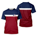 250th Anniversary USA 1776-2026 Red White Blue Printed Golf Tops For Men, 4th Of July Golf Shirts For Men