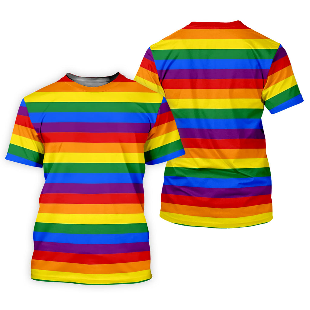LGBT Rainbow Flag Golf Tops For Men, Gay Pride Month Celebrate Golf Shirts For Men