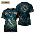 Custom Lake Of The Ozarks Bass Map UPF Shirt, Long Sleeve Fishing Shirt, Mens Fishing Tee