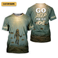Go Deep Or Go Home Underwater Fishing UPF Shirt, Mens Fishing Shirts, Fishing Apparel