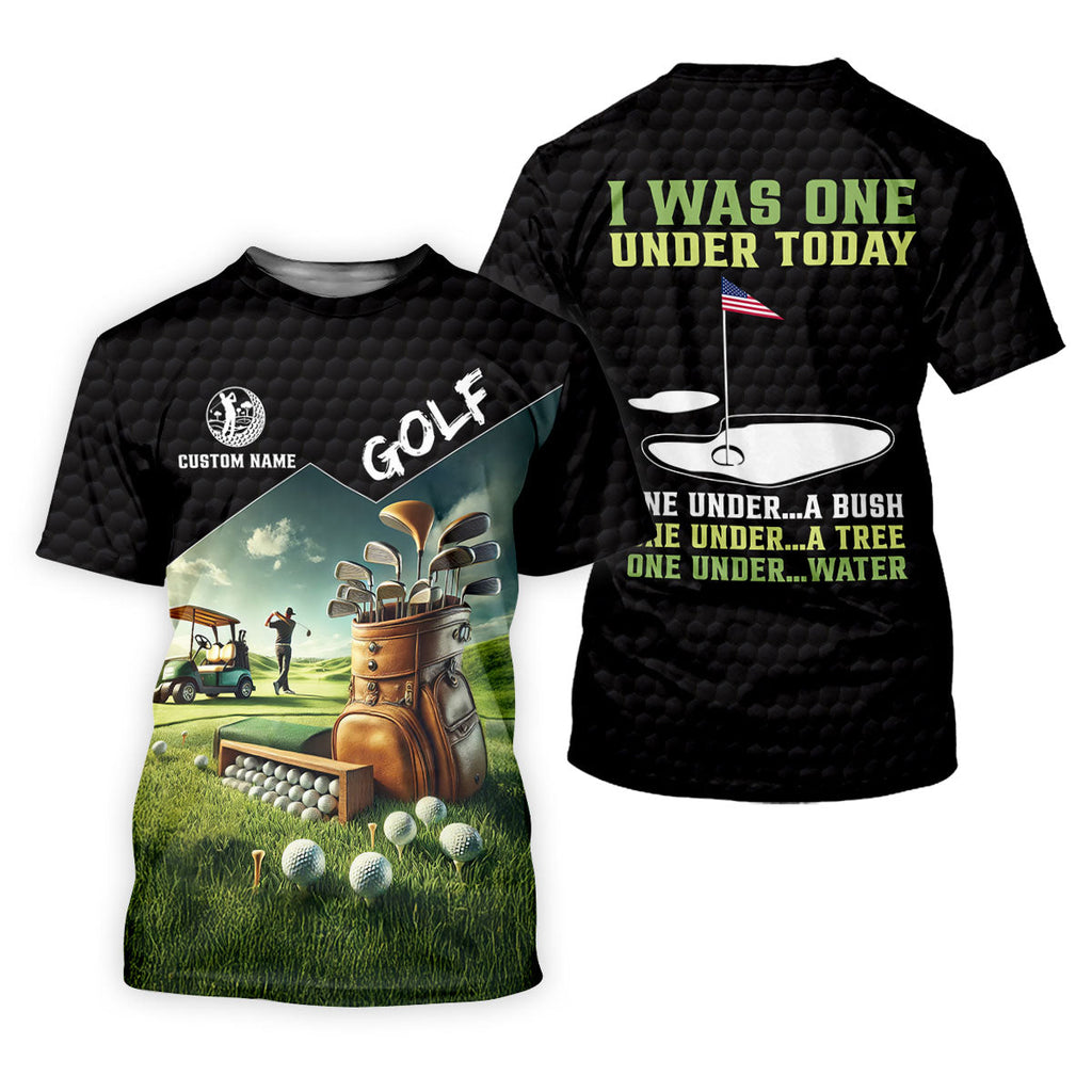 I Was One Under Today Golf Ball Pattern Funny Golf Shirt, Custom Golf Shirts, Golf Shirts For Men