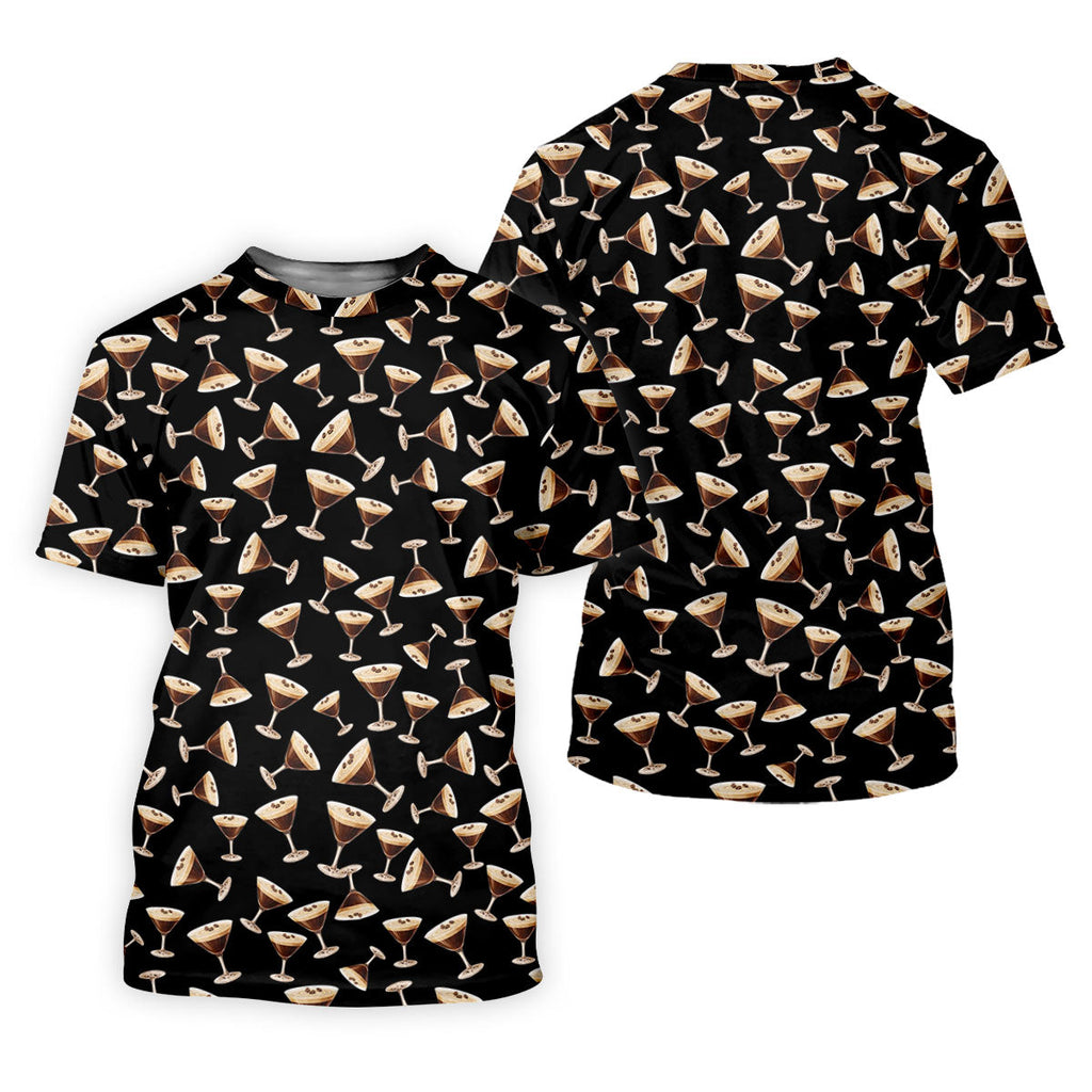 Espresso Martini Print Golf Shirt, Men's Golf Polo Shirts, Golf Shirts For Men, Polo Shirts For Men