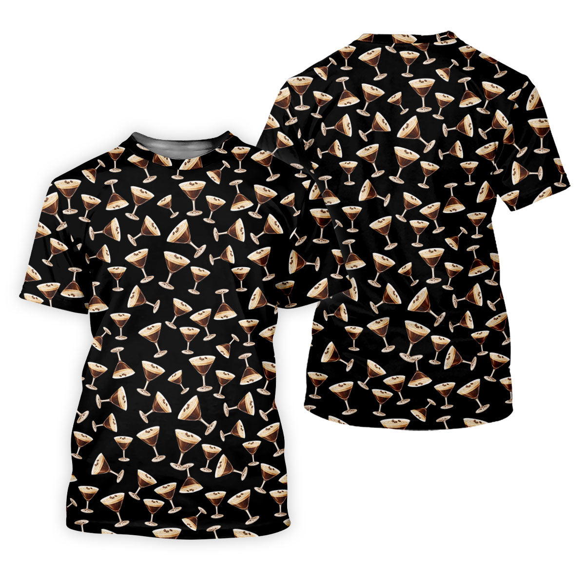 Espresso Martini Print Golf Shirt, Men's Golf Polo Shirts, Golf Shirts For Men, Polo Shirts For Men