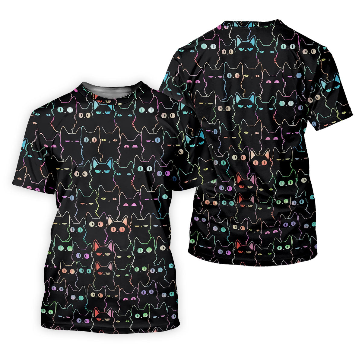 Neon Cat Funny Golf Shirt, Cute Golf Outfit, Polo Shirts For Men, Golf Shirts For Men, Golf Gift For Men