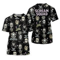 Scream Squad Horror Halloween Character Halloween Polo Shirts, Horror Movie Shirt, Ladies Golf Shirts