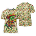 Dinosaur Taco Fiesta Time Golf Tops For Men, Cinco De Mayo Celebration Golf Shirts For Men