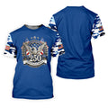 Patriotic Bald Eagle Blue And White Camo Blue Golf Shirt, 250th Anniversary Golf Shirts For Men