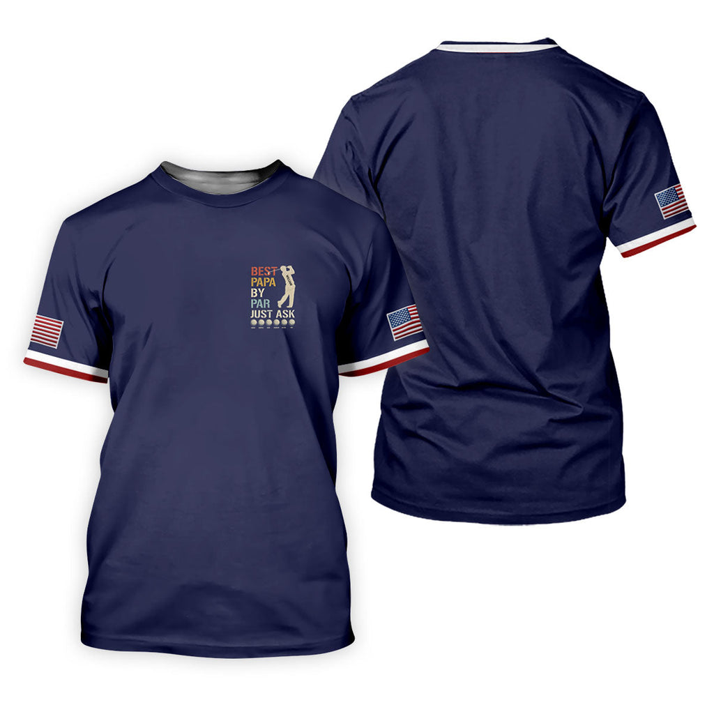 Best Dad Papa By Par Just Ask Father's Day Golf Shirt, Golf Gift For Dad, Polo Shirts For Men