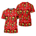 Vintage Skull Christmas Golf Shirt, Red Golf Shirt, Golf Shirts For Men, Cool Golf Gift, Golfing Apparel