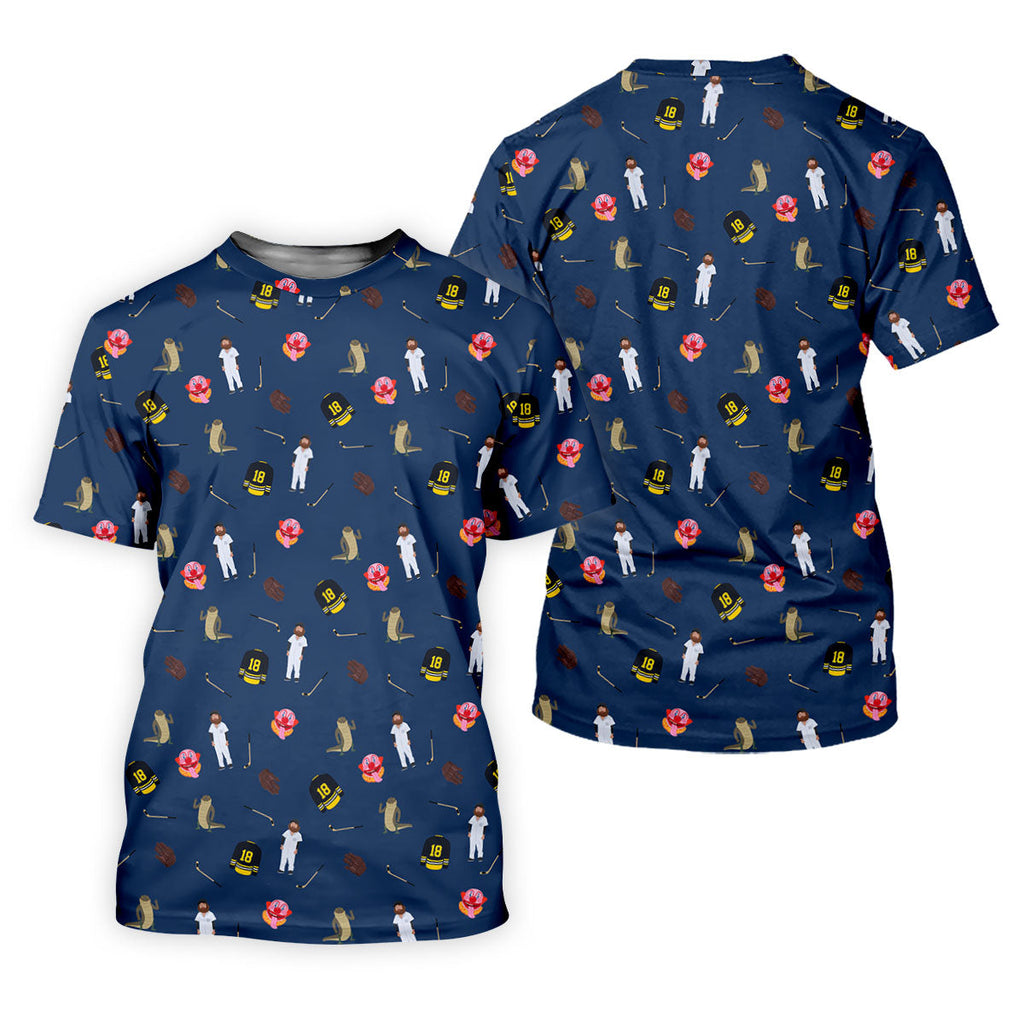 Sport Movie Character Funny Aligator Clown Head Navy Golf Shirt, Men's Funny Golf Shirts, Golf Shirts For Men