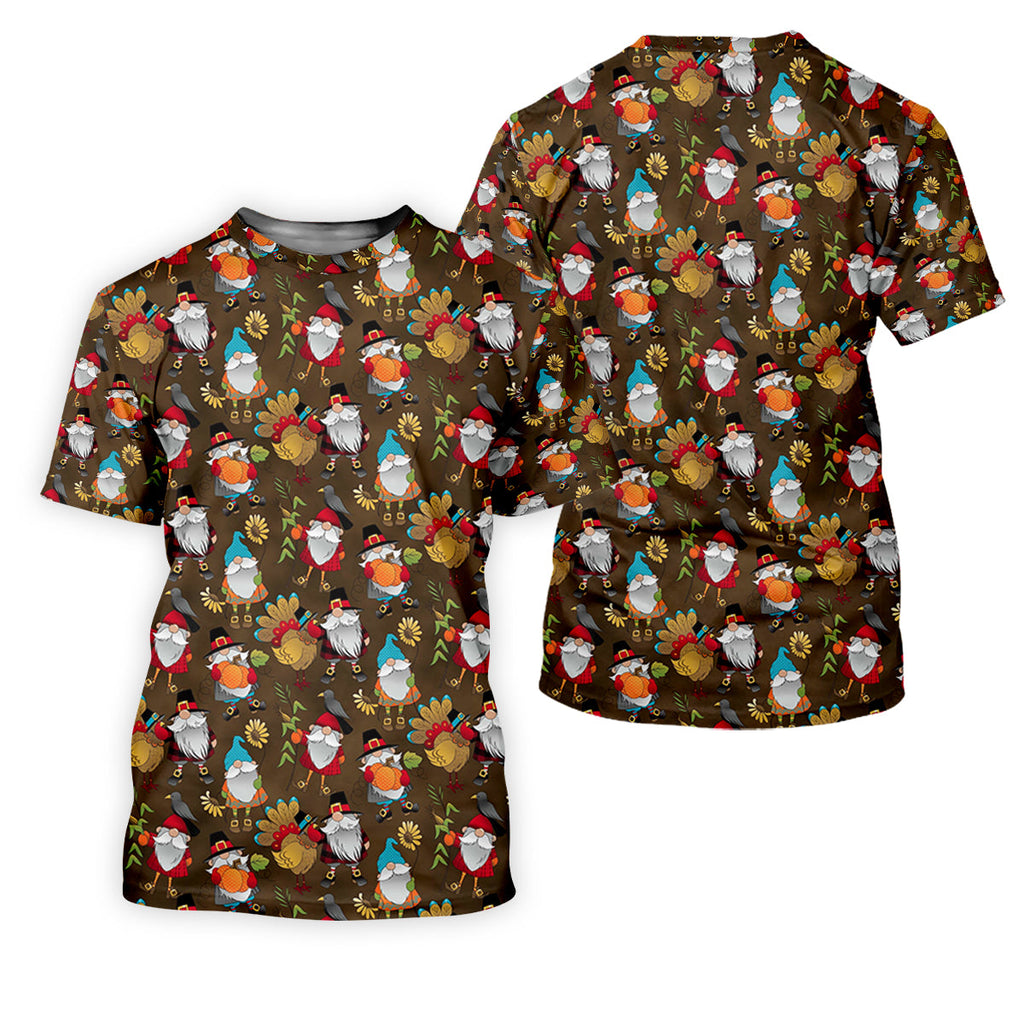 Turkey Gnome Thanksgiving Golf Tops For Men, Fun Golf Shirts For Men, Polo Shirts For Men, Golfing Apparel