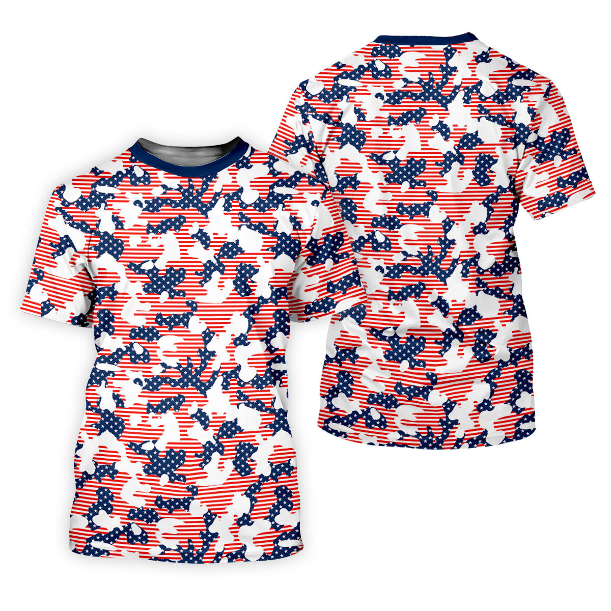 Red White And Blue Camo Patriotic Golf Shirt, 4th Of July Golf Shirt, 250 Celebration Golf Shirts For Men
