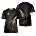 Australian Coat Of Arms Black And Gold Gradient Golf Tops For Men, Polo ShirtFor Men