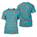 Gun And Rose Seamless Pattern Blue Golf Shirt, Golf Tops For Men, Golf Shirts For Men