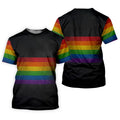 Pride Rainbow Flag Retro Golf Shirt, LGBTQ Month Polo Shirts For Men, Golf Shirts For Men