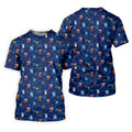 Funny Christmas Characters Golf Pose Navy Golf Shirt, Christmas Golf Shirt, Polo ShirtFor Men