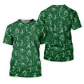 Stick Figure Golf Pose Shamrock Golf Shirt, St Patrick's Day Golf Tops For Men, Polo ShirtFor Men