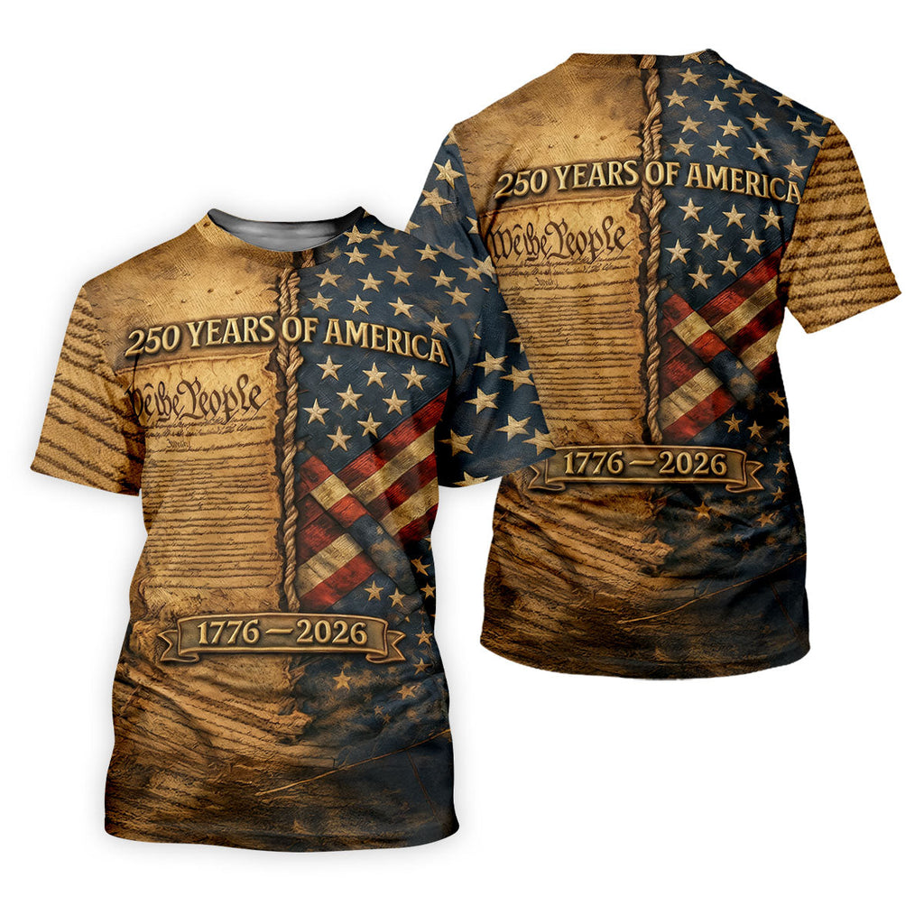 We The People 250 Years Of America 1776-2026 4th Of July Golf Shirt, Retro Golf Shirt, Golf Shirts For Men