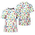 Colorful Bunny Funny Golf Shirt, Easter Bunny Pattern Golf Tops For Men, Golf Shirts For Men