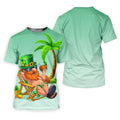 Leprechaun St Patrick's Day Hawaiian Summer Fun Golf Shirt, Golf Tops For Men, Golf Shirts For Men