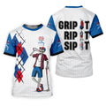 Fore Right Funny Skeleton Golf And Beer Red White Men's Funny Golf Shirts, Polo ShirtFor Men