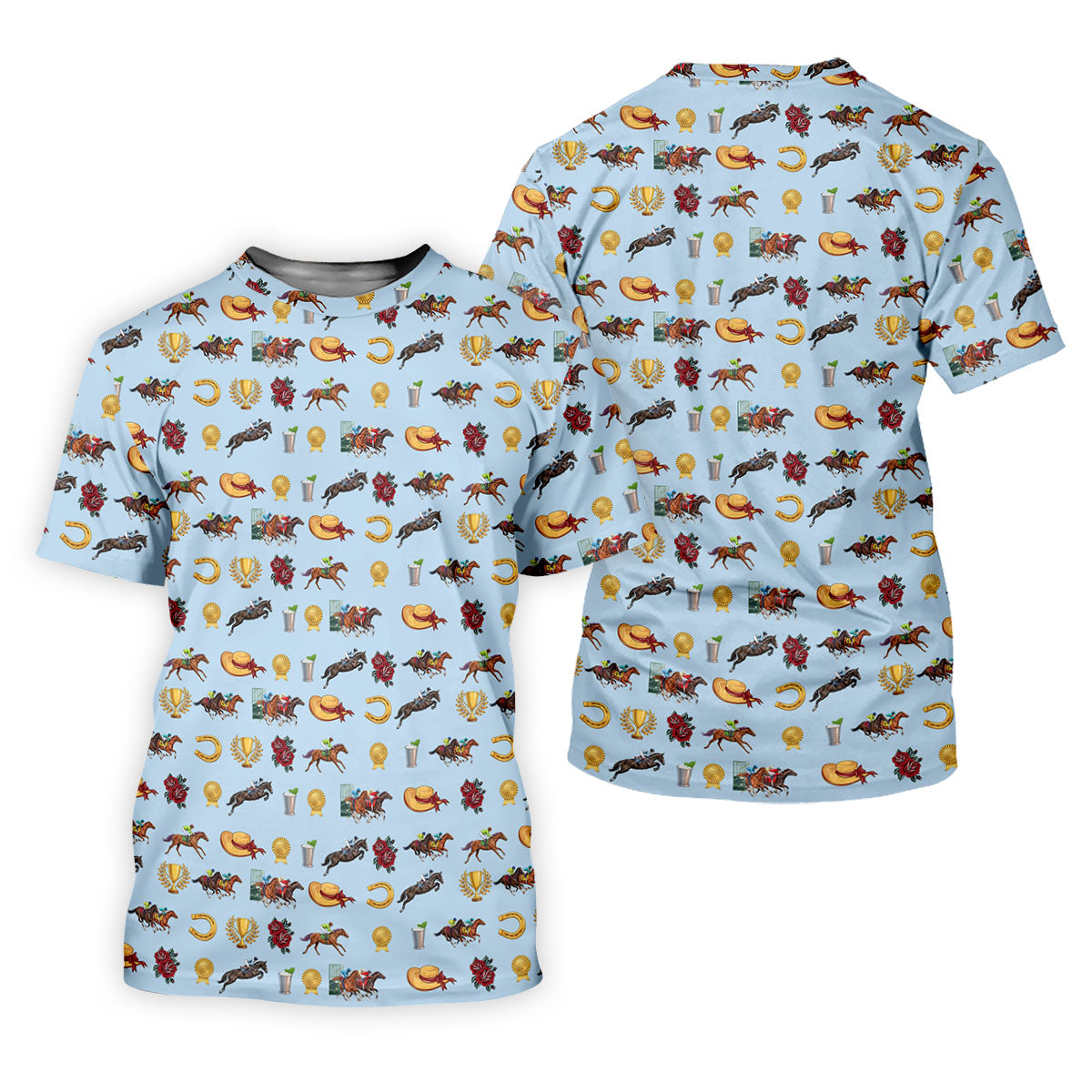 Run For The Roses Horse Ride Racing Golf Tops For Men, Golf Shirts For Men, Polo Shirts For Men
