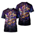 Mardi Gras Mask Feather Ribbon Purple Golf Shirt, Polo Shirts For Men, Golf Shirts For Men