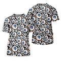 Black And White Eyeball Pattern Golf Tops For Men, Unique Gift For Golfer, Polo For Men