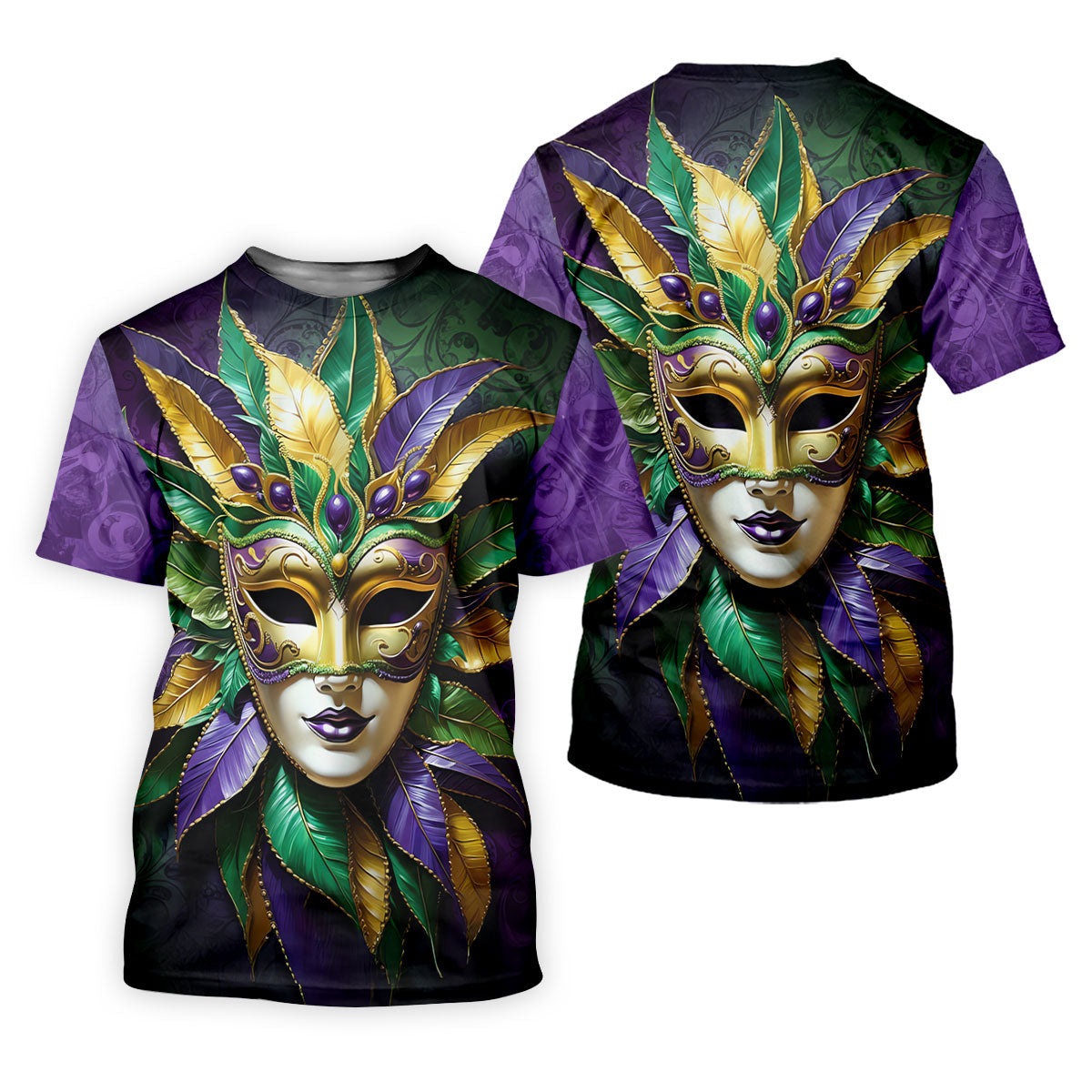 Mardi Gras Festival Mask All Over Print Golf Tops For Men, Polo Shirts For Men, Golf Shirts For Men