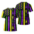 Mardi Gras Flag Fleur-De-Lis Symbol Crawfish Pattern Golf Tops For Men, Polo ShirtFor Men, Golf Shirts For Men