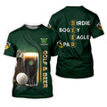 Birdie Bogey Eagle Par Golf And Beer St Patrick's Day Green Golf Tops For Men, Golf Shirts For Men