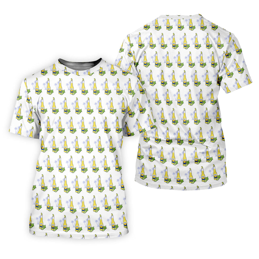 Beer And Lime Palm Tree Pattern Tropical Golf Shirt, Golf Shirts For Men, Polo Shirts For Men