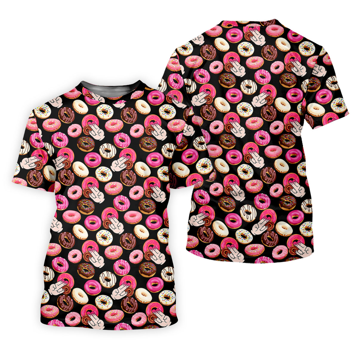 Funny Donut Adult Humor Black And Pink Fun Golf Shirts For Men, Valentines Golf Gift, Polo ShirtFor Men