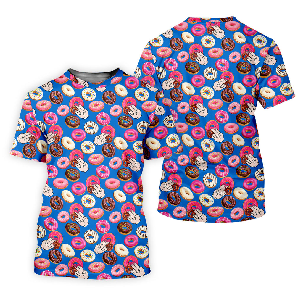 Funny Donut Adult Humor Blue And Pink Fun Golf Shirts For Men, Valentines Golf Gift, Polo ShirtFor Men